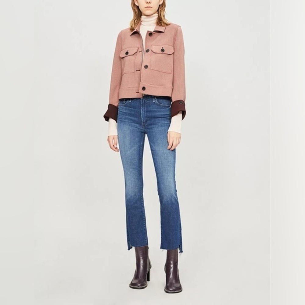 Mother The Insider Crop Step Fray in Royal Treatment Medium Dark Wash Size 24